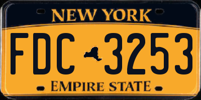 NY license plate FDC3253