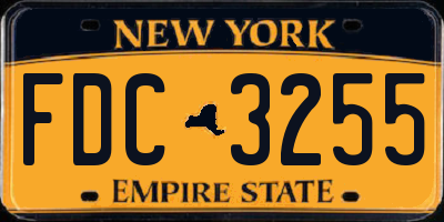 NY license plate FDC3255