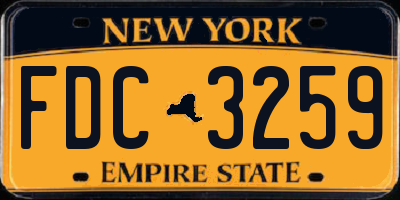 NY license plate FDC3259
