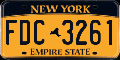 NY license plate FDC3261