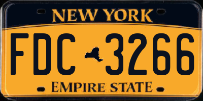 NY license plate FDC3266