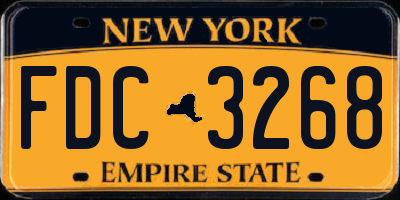 NY license plate FDC3268