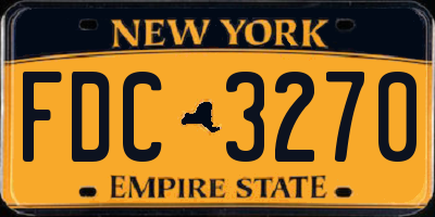 NY license plate FDC3270