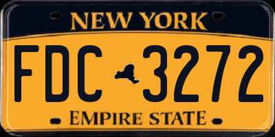 NY license plate FDC3272