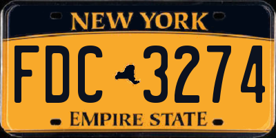 NY license plate FDC3274