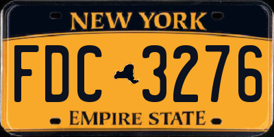 NY license plate FDC3276