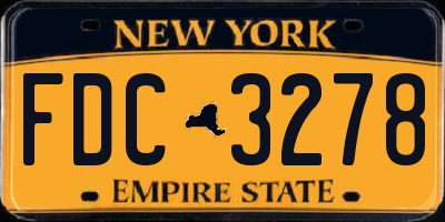 NY license plate FDC3278