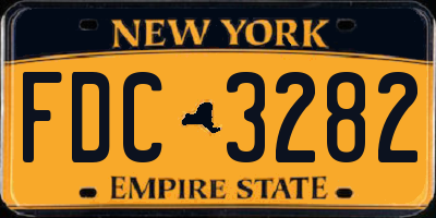 NY license plate FDC3282