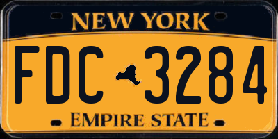 NY license plate FDC3284