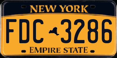 NY license plate FDC3286