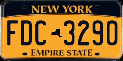 NY license plate FDC3290