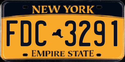 NY license plate FDC3291