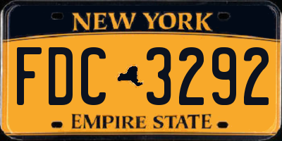 NY license plate FDC3292