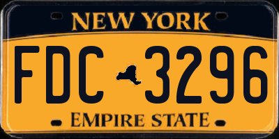 NY license plate FDC3296