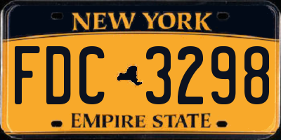 NY license plate FDC3298