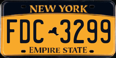 NY license plate FDC3299