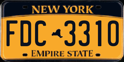 NY license plate FDC3310