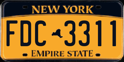 NY license plate FDC3311
