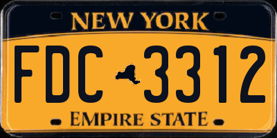 NY license plate FDC3312