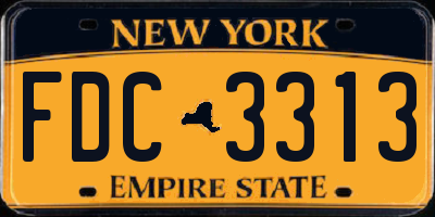 NY license plate FDC3313