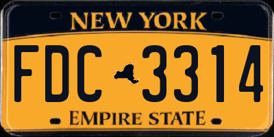 NY license plate FDC3314