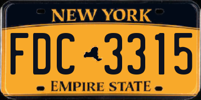 NY license plate FDC3315