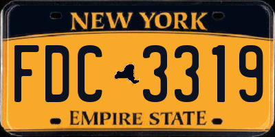 NY license plate FDC3319