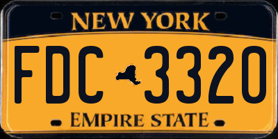NY license plate FDC3320