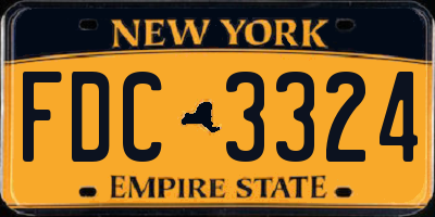 NY license plate FDC3324
