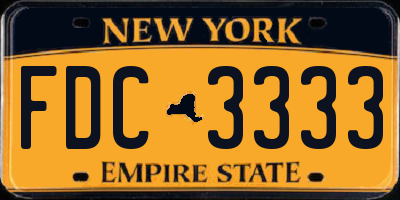 NY license plate FDC3333