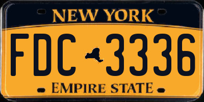 NY license plate FDC3336