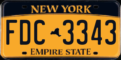 NY license plate FDC3343