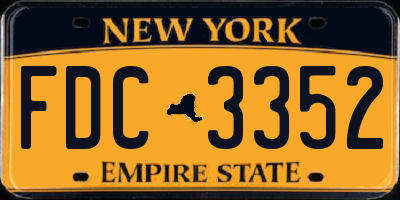 NY license plate FDC3352