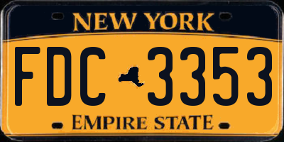 NY license plate FDC3353