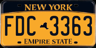 NY license plate FDC3363