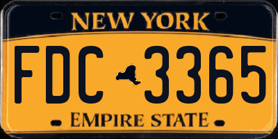 NY license plate FDC3365