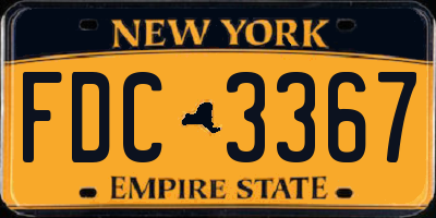 NY license plate FDC3367