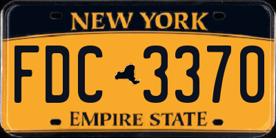 NY license plate FDC3370