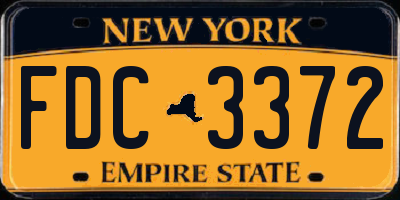 NY license plate FDC3372