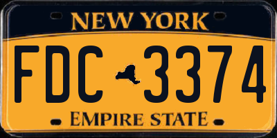NY license plate FDC3374