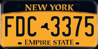 NY license plate FDC3375