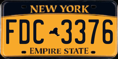 NY license plate FDC3376