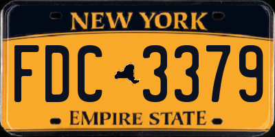 NY license plate FDC3379