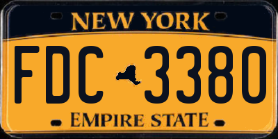 NY license plate FDC3380