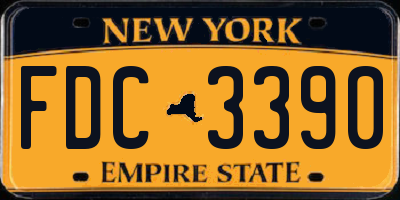 NY license plate FDC3390