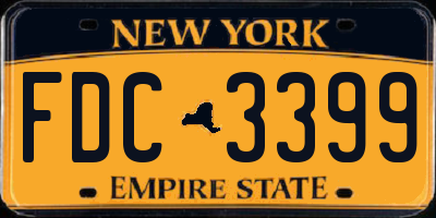 NY license plate FDC3399