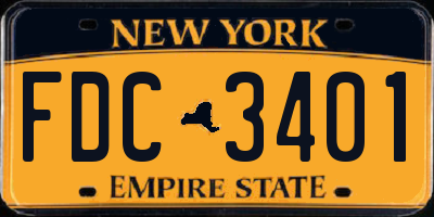 NY license plate FDC3401