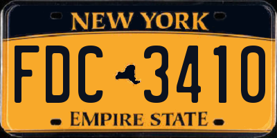 NY license plate FDC3410