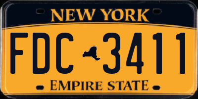 NY license plate FDC3411
