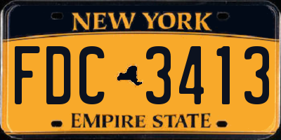 NY license plate FDC3413